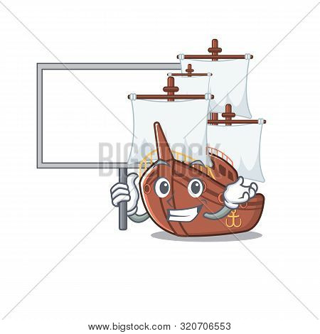 Bring Board Pirate Ship Isolated With The Cartoon