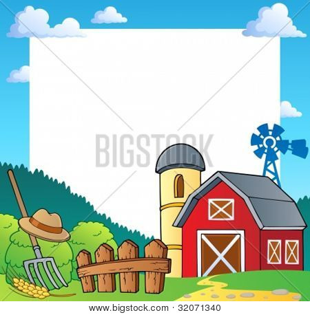 Bauernhof Thema Frame 1 Vektor-Illustration.