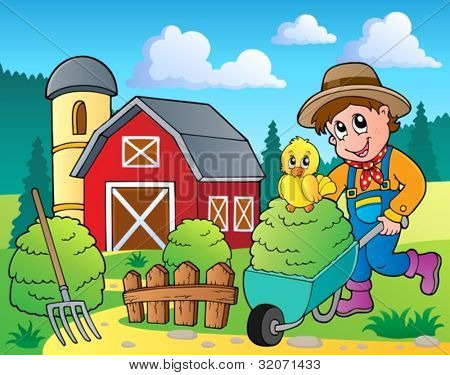 Bauernhof Thema Bild 7-Vektor-Illustration.