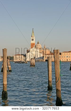 View Of Church Of Santisimo Redentore And Lagoon In Venice, Italy