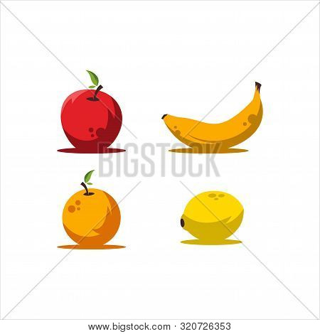 Fruit Set Logo - Vector Illustration On A Light Background