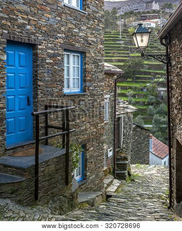 Piodao, Portugal - April 2018: Street View In The Unique Schist Village