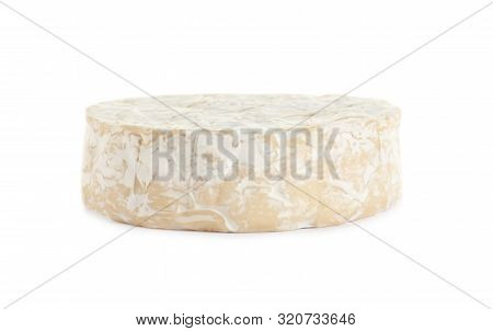 Head Of Tasty Camembert Cheese Isolated On White