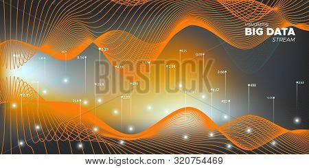 Big Data Analytics. System Visualization. Big Data Infographic. Black 3d Abstraction. Orange Technol