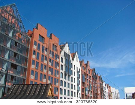 Gdansk Cityscape, Poland, Polish New Old Architecture, Touristic View.