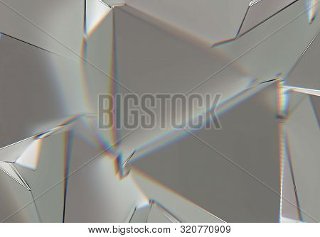 Abstract Background With 3d Shapes And Prism Color Shift