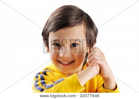 Cute little kid claping his hands