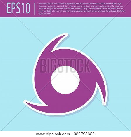 Retro Purple Tornado Icon Isolated On Turquoise Background. Cyclone, Whirlwind, Storm Funnel, Hurric