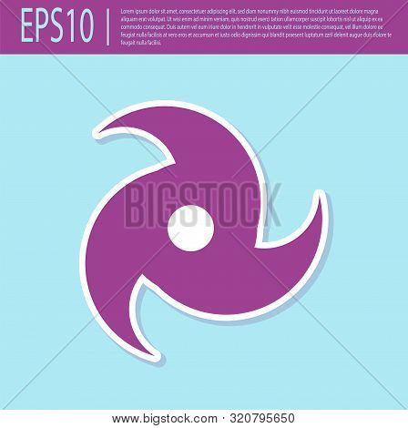Retro Purple Tornado Icon Isolated On Turquoise Background. Cyclone, Whirlwind, Storm Funnel, Hurric