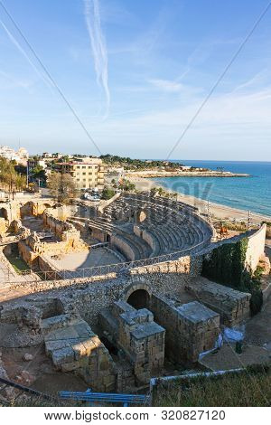 Amphitheatre From The Roman City Of Tarraco, Now Tarragona. It Was Built In The 2Nd Century Ad, Site