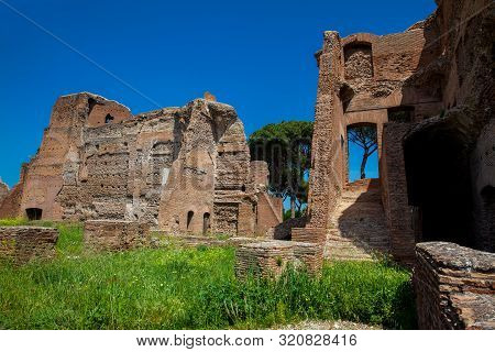 Ruins Of The Palace Of Septimius Severus Or Domus Severiana On The Palatine Hill