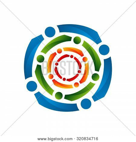 Abstract Colorful Circle Logo Design Vector Graphic Element Template