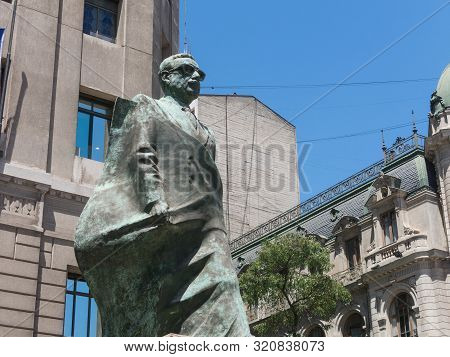Santiago De Chile, Chile - January 26, 2018: Monument To Chilean Statesman And Political Figure. Sal