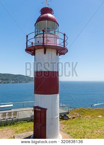 Lighthouse In The Spanish Fortress In Niebla, Valdivia, Patagonia, Chile