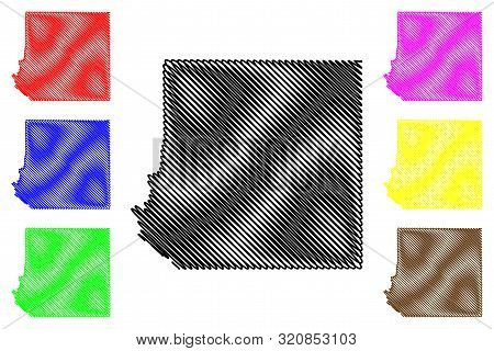 Kinney County, Texas (counties In Texas, United States Of America,usa, U.s., Us) Map Vector Illustra