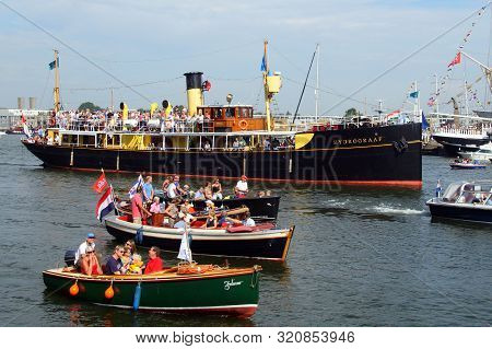 Amsterdam, The Netherlands - August 22, 2015: Dutch Former Steamship Hydrograaf (also Known As Pakje