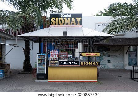 Bandung, Indonesia - December 29, 2018: View Of Siomay The Street Food Restaurant At The  Pasteur Br
