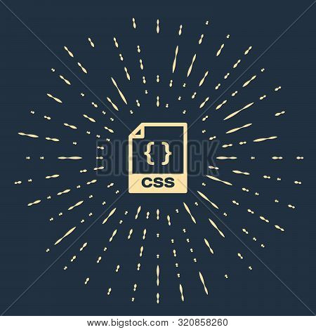 Beige Css File Document. Download Css Button Icon Isolated On Dark Blue Background. Css File Symbol.