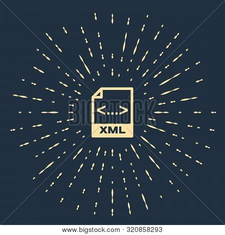 Beige Xml File Document. Download Xml Button Icon Isolated On Dark Blue Background. Xml File Symbol.