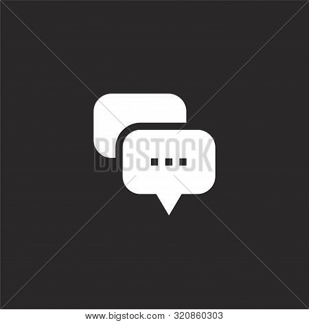 Chat Icon. Chat Icon Vector Flat Illustration For Graphic And Web Design Isolated On Black Backgroun