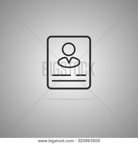 Personal Information Data Icon Isolated On Gray Background. Contour Style. Vector Illustration