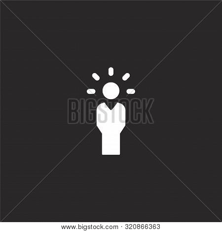 Manager Icon. Manager Icon Vector Flat Illustration For Graphic And Web Design Isolated On Black Bac