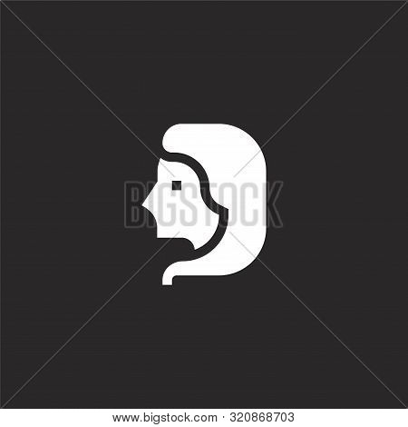 Virgo Icon. Virgo Icon Vector Flat Illustration For Graphic And Web Design Isolated On Black Backgro