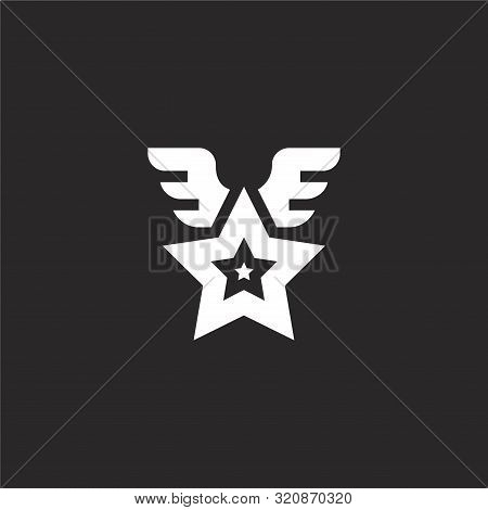 Wings Icon. Wings Icon Vector Flat Illustration For Graphic And Web Design Isolated On Black Backgro