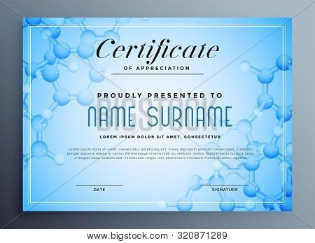 Medical Science Certificate Design With Molecular Structure