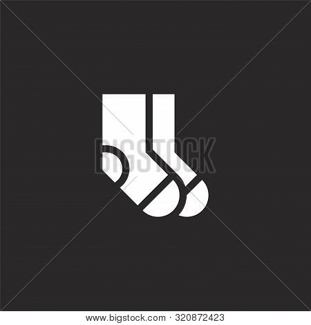 Socks Icon. Socks Icon Vector Flat Illustration For Graphic And Web Design Isolated On Black Backgro