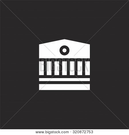Temple Icon. Temple Icon Vector Flat Illustration For Graphic And Web Design Isolated On Black Backg