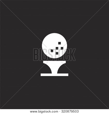 Golf Icon. Golf Icon Vector Flat Illustration For Graphic And Web Design Isolated On Black Backgroun