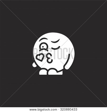 Wink Icon. Wink Icon Vector Flat Illustration For Graphic And Web Design Isolated On Black Backgroun