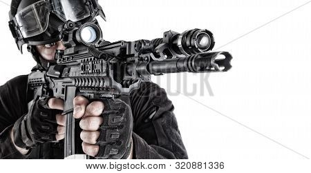 Counter Terrorism Team Fighter Close Up Portrait