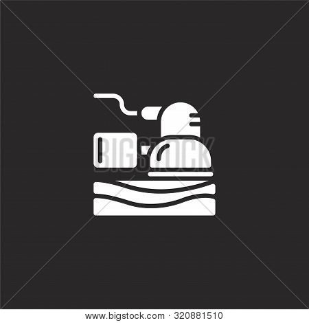 Sander Icon. Sander Icon Vector Flat Illustration For Graphic And Web Design Isolated On Black Backg