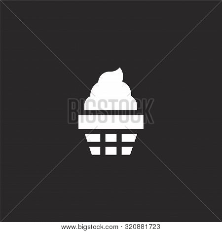 Frozen Yogurt Icon. Frozen Yogurt Icon Vector Flat Illustration For Graphic And Web Design Isolated 