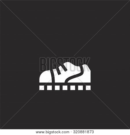 Sneaker Icon. Sneaker Icon Vector Flat Illustration For Graphic And Web Design Isolated On Black Bac