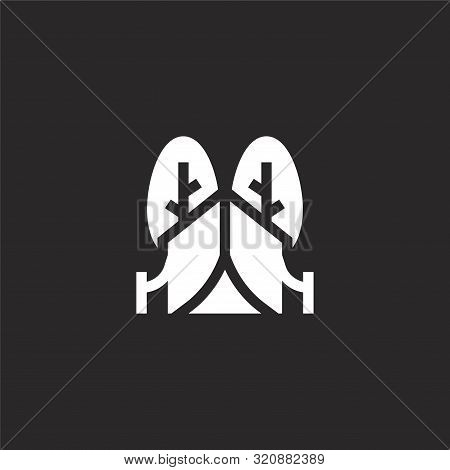 Tent Icon. Tent Icon Vector Flat Illustration For Graphic And Web Design Isolated On Black Backgroun