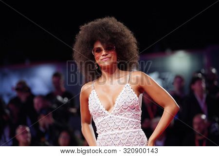 Zazie Beetz on the red carpet for the screening of 'Seberg' during the 76st Venice Film Festival at the 30 on August Sala Grande, 2019 in Venice, Italy.                               