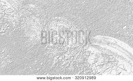 Floral Motifs On A Light Background. Plants, Rubber From Wheels. White And Gray