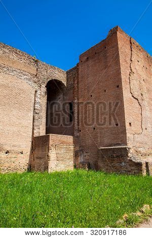 Ancient Ruins Of The Domus Augustana On Palatine Hill In Rome