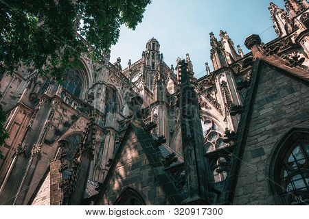 Den Bosch, Netherlands, May 24, 2015: The Exterior Of The Famous Sintjans Cathedral Of Den Bosch In 
