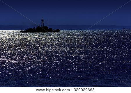 Hel, Pomerania, Poland - August 27: Polish Warship At Baltic Sea On August 27, 2019 In Hel, Pomerani