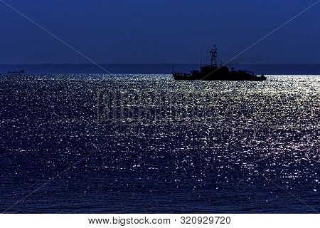 Hel, Pomerania, Poland - August 27: Polish Warship At Baltic Sea On August 27, 2019 In Hel, Pomerani