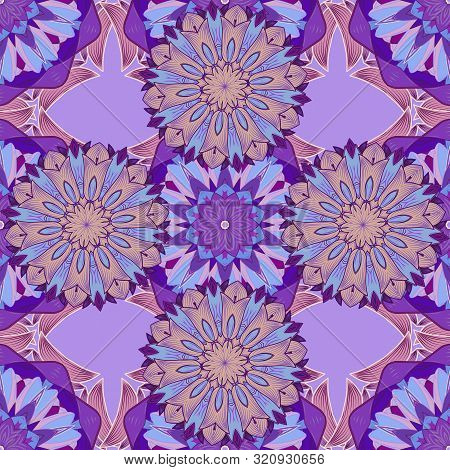 Abstract Elegance Seamless Pattern With Floral Background. Vector Nice Fabric Pattern.