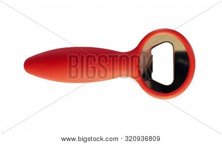 Red Bottle Opener Isolated On White Background.