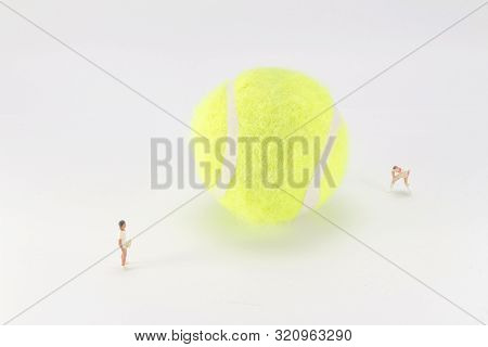 Tiny Toys Play Tennis On The Big Tennis