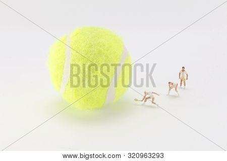 Tiny Toys Play Tennis On The Big Tennis