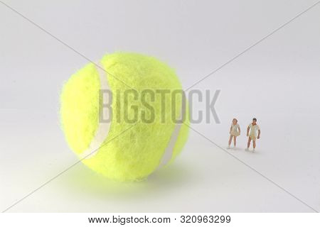 Tiny Toys Play Tennis On The Big Tennis