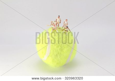 Tiny Toys Play Tennis On The Big Tennis